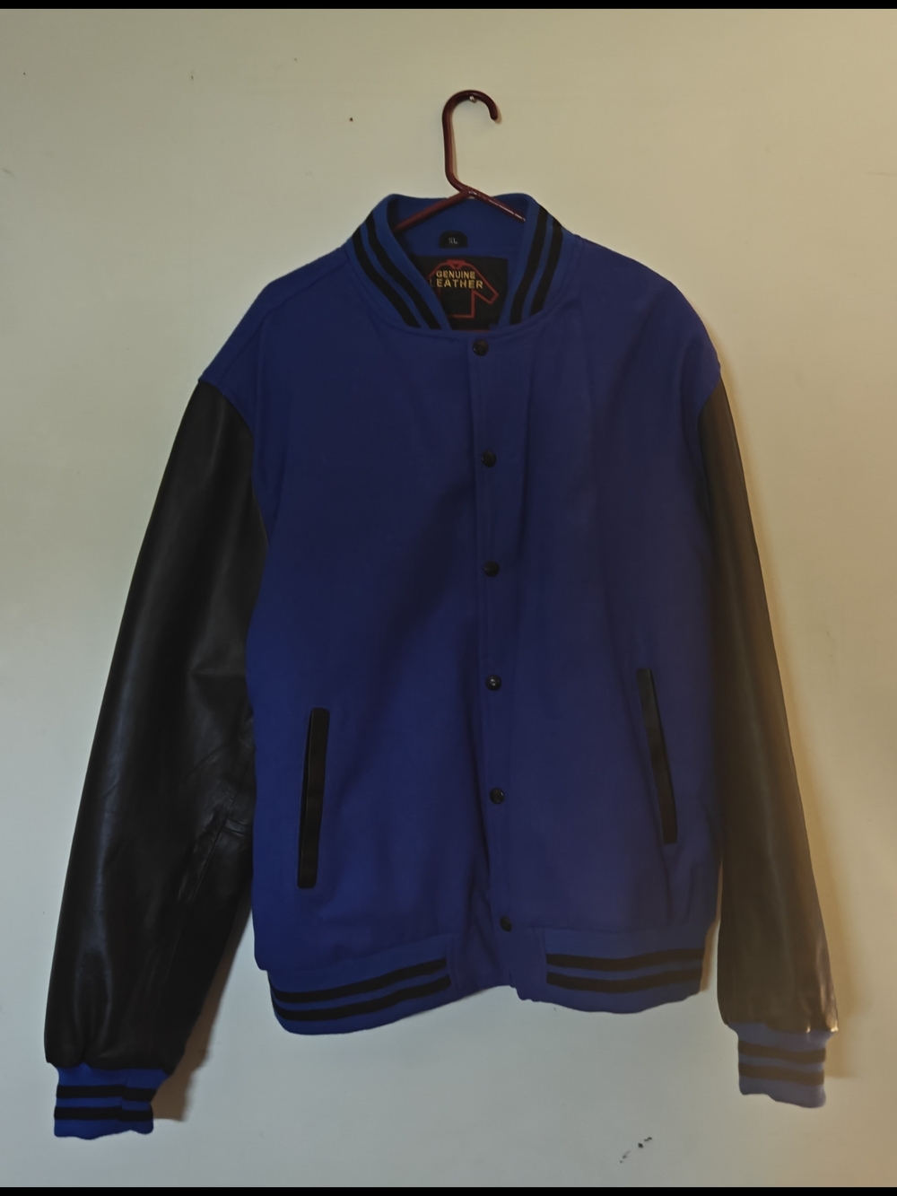 Royal Blue & Black Varsity Bomber Jacket